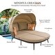 4 Piece Outdoor Daybed, PE Rattan Patio Daybed, Patio Sofa Set With Retractable Canopy, Cushions And Lifting Table, Patio Bed Furniture For Garden