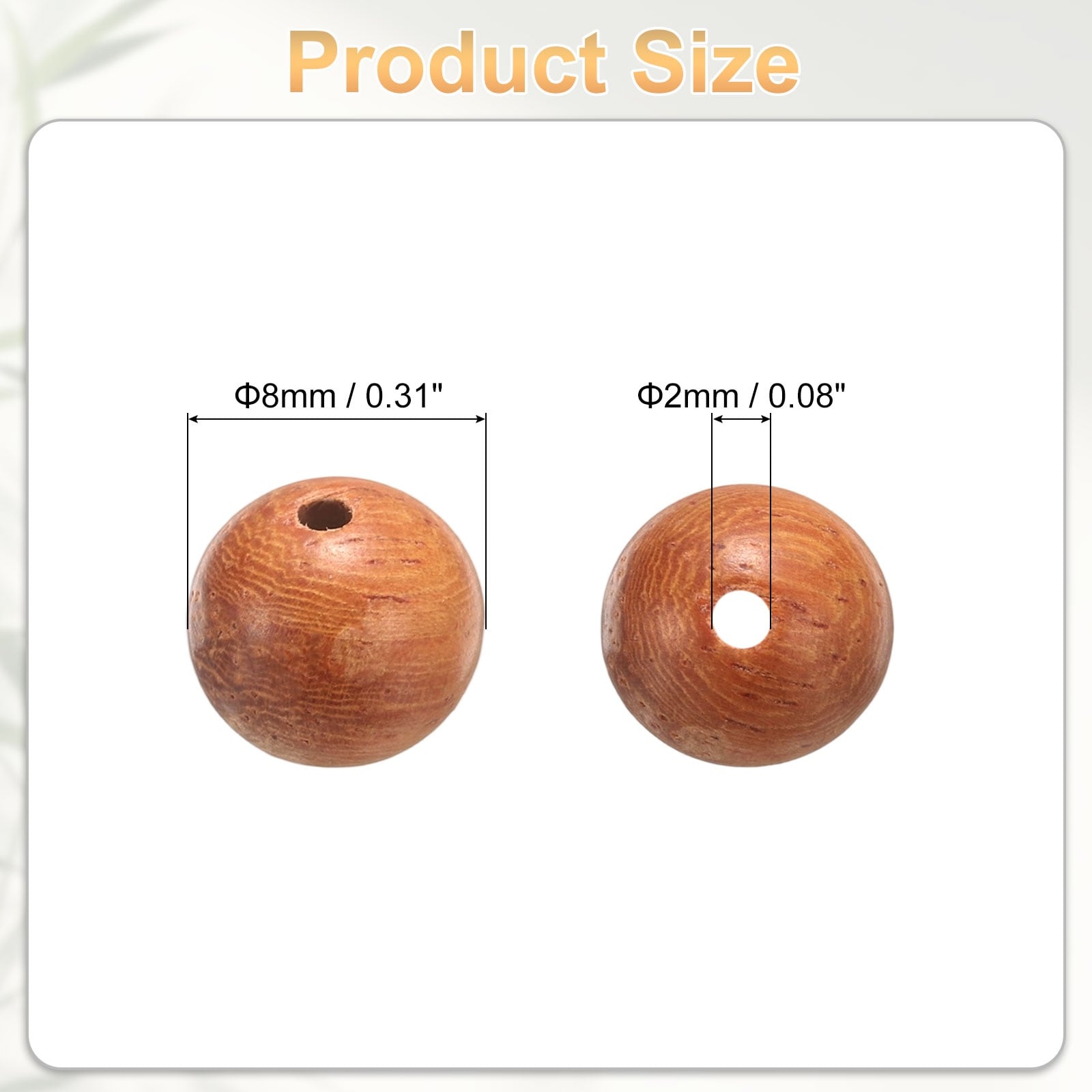 Natural Wooden Beads Round Polished Loose Bead Smooth Spacer Balls Beading for Jewelry Making Bracelets Necklace Earrings Craft