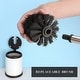 preview thumbnail 6 of 6, Bath Toilet Bowl Brush Holder with Folding Lid White - 15 inches H x 4.8" Diam