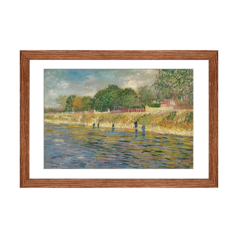iCanvas "Bank Of The Seine, 1887" by Vincent van Gogh - Walnut - 16x24x1