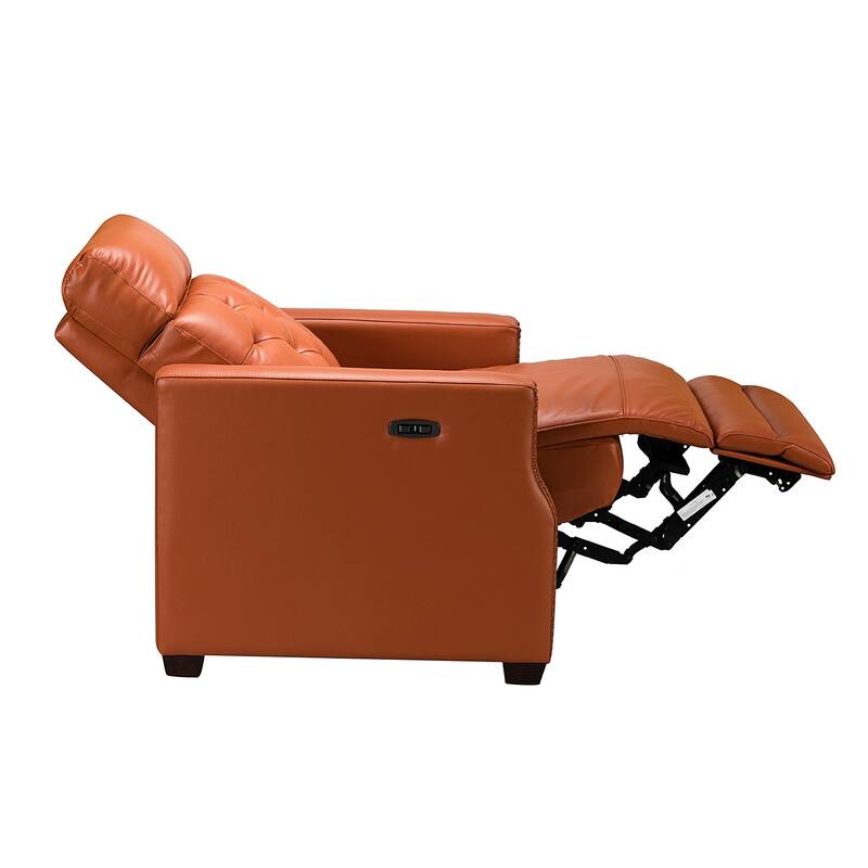 Alina 31.50"Wide Genuine Leather Power Recliner with USB Port, Set of 2
