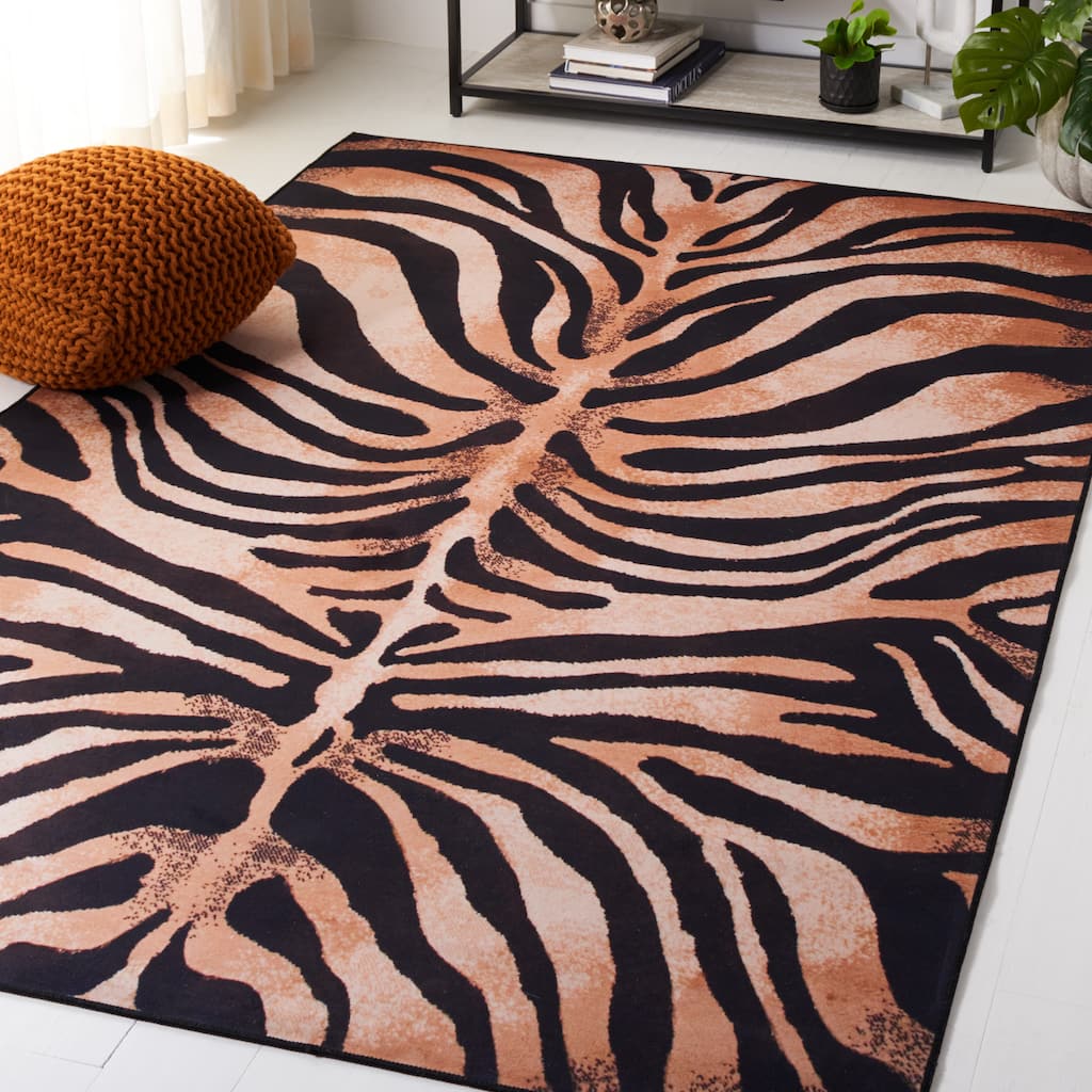 SAFAVIEH Faux Hide Machine Washable Slip Resistant Fien Rustic