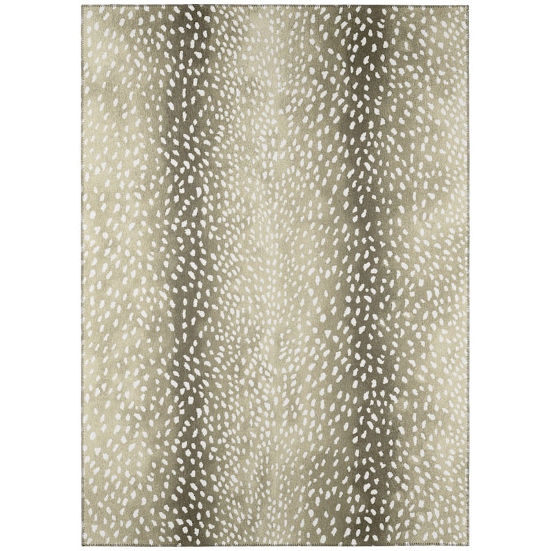 Indoor/ Outdoor Addison Safari Gazelle Animal Print Washable Area Rug
