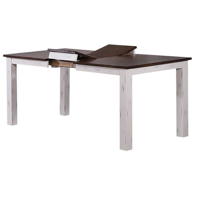 Parsons Distressed Cotton White/ Cocoa Brown Transitional X-Back 5-Piece Dining Set