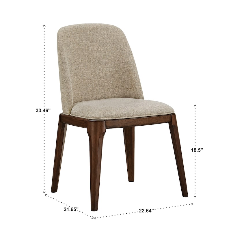 Rondo Upholstered Side Chairs with Walnut Legs (Set of 2) by iNSPIRE Q Modern