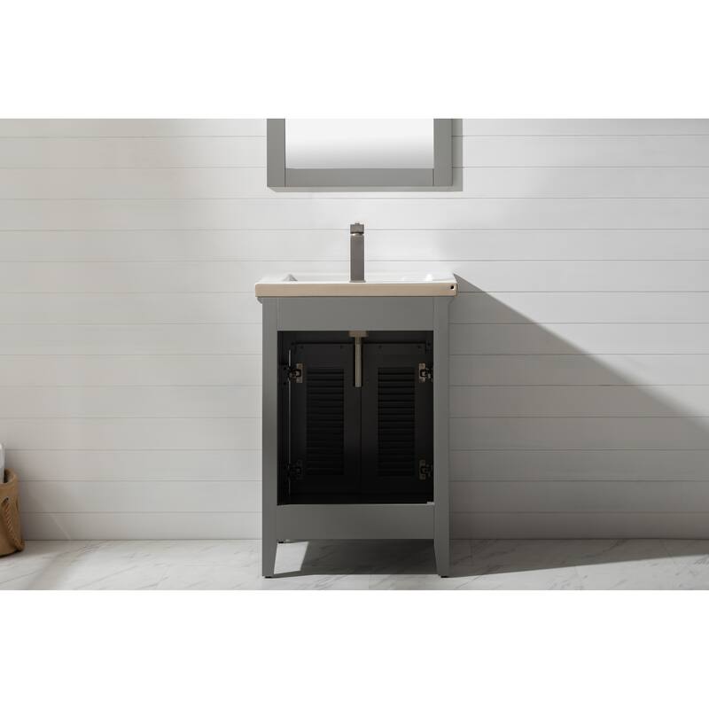 Design Element Cameron 24" Single Sink Vanity In Gray