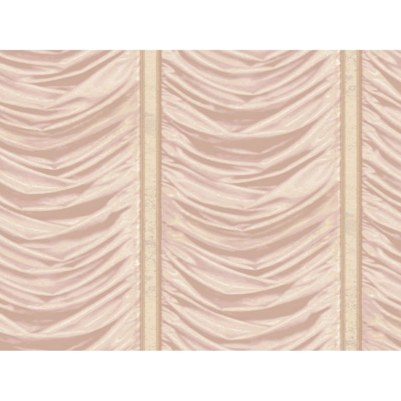 Galerie Wallcoverings Opulence Collection Italian Drape Vinyl on Non-woven Glitter/Shimmer Wallpaper Roll Double Width - 33-feet long  x 42-inches wide - Pink/Gold