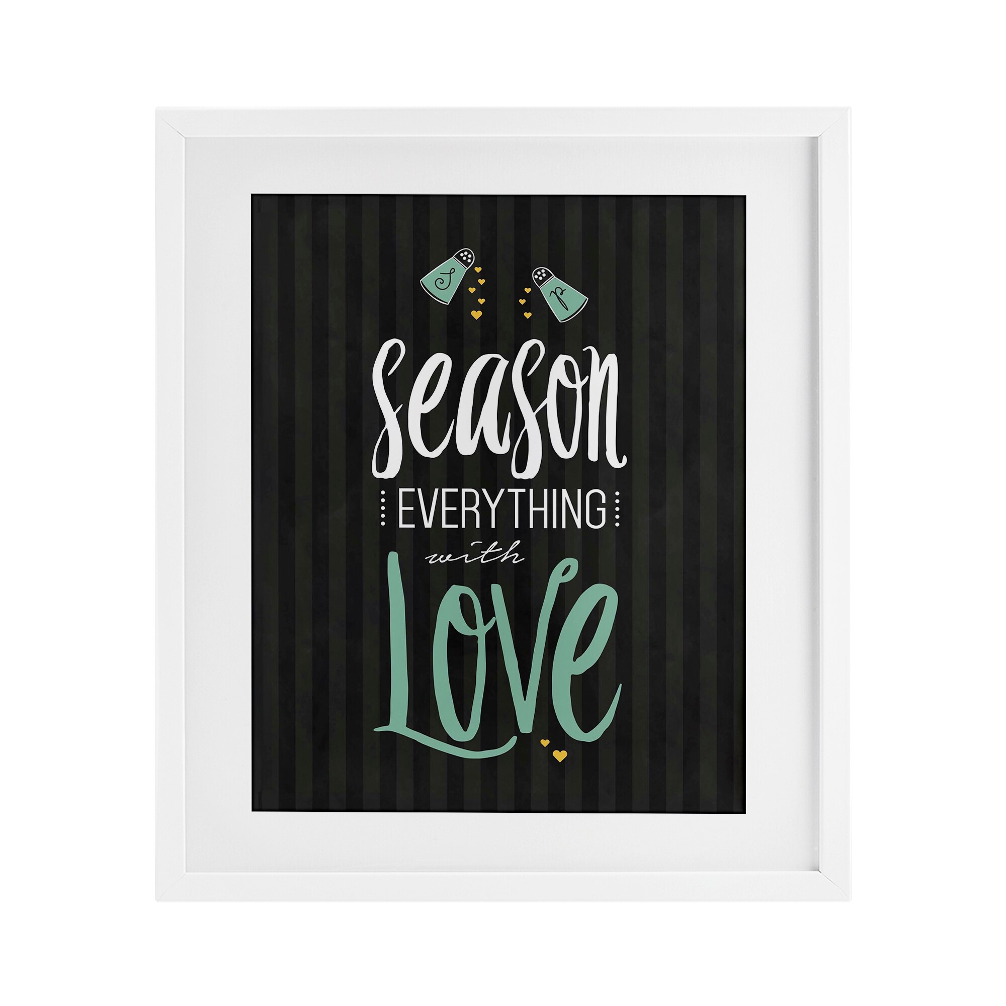 Stupell Season With Love Black & Green Under Glass Framed Design By Lettered and Lined