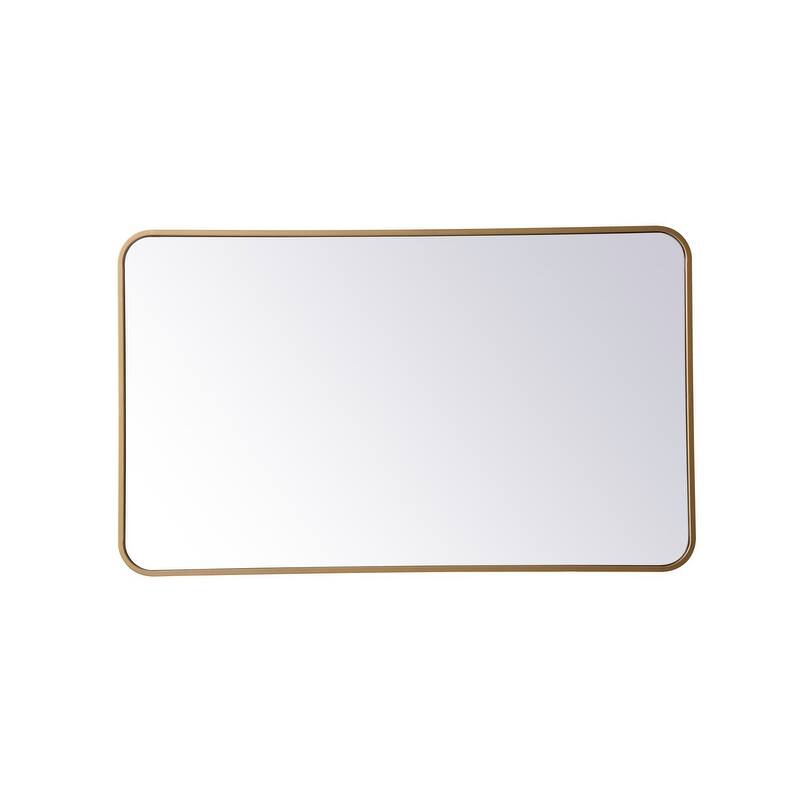 Ezra Soft Corner Metal Rectangular Mirror - 24" x 40" - Bronze/Gold