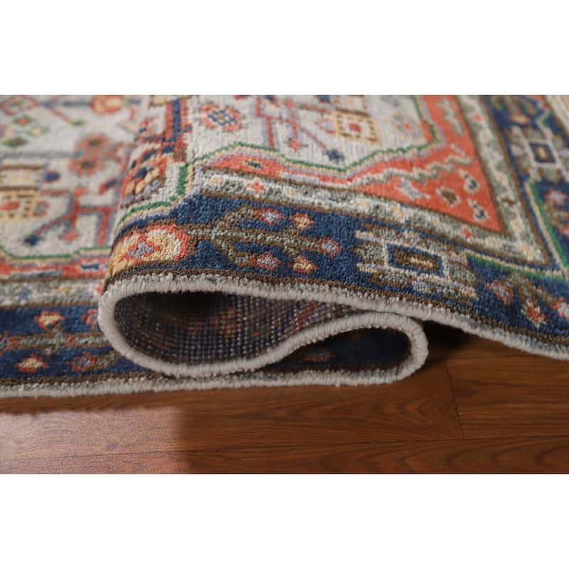 Geometric Kazak Indian Area Rug Handmade Wool Carpet - 3'0"x 5'0"