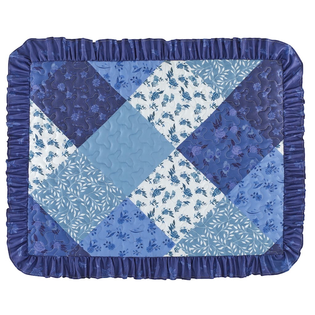 Ella Patchwork Ruffled Border Pillow Shams - Set of 2