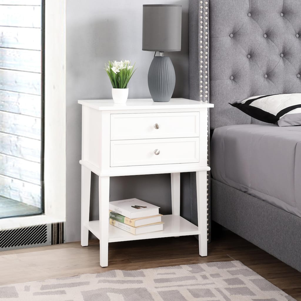 Elegant Contemporary Nightstand with Open Shelf