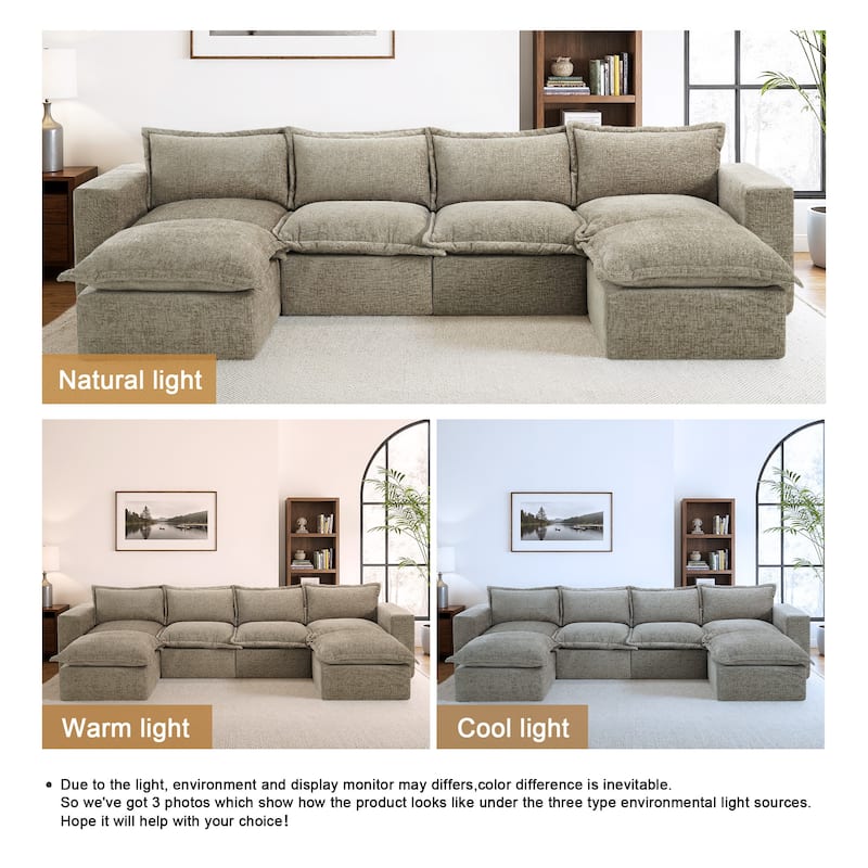 Comfy Cloud Couch Plush Modular Sectional Sofa For Living Room