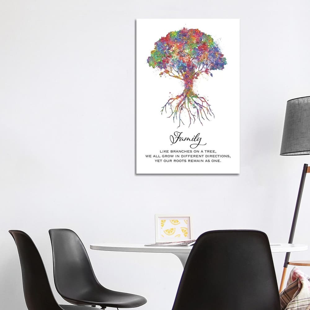 iCanvas "Trees Family Quote" by Genefy Art Canvas Print