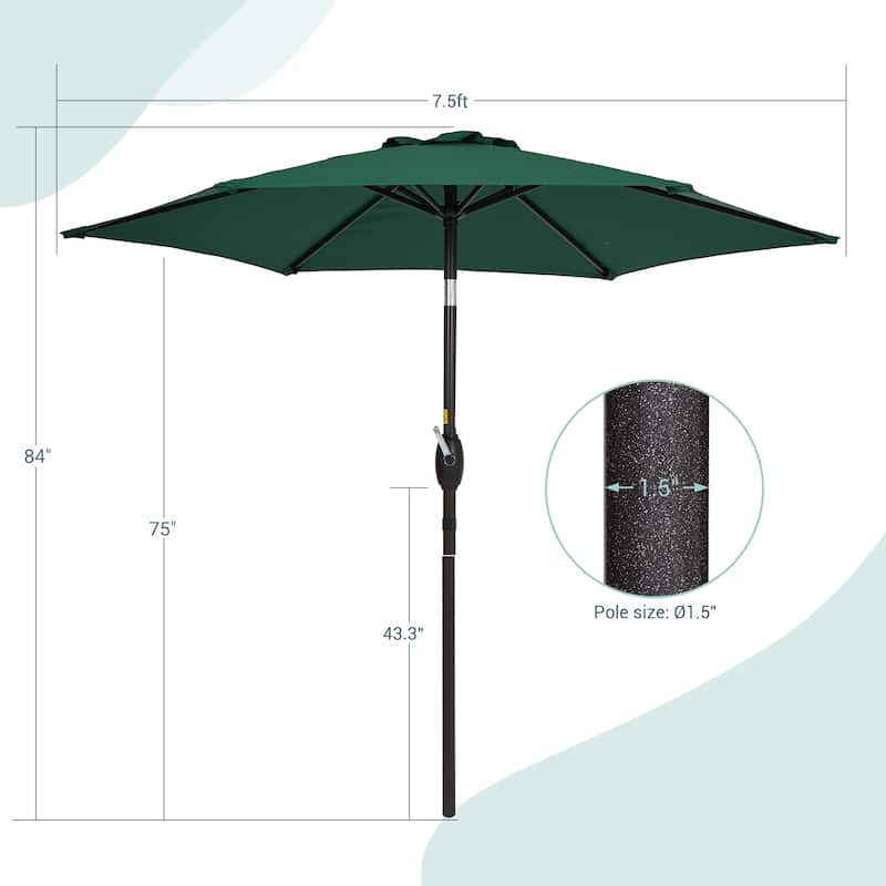 Bonosuki 7.5-foot Waterproof Sunshade Canopy Patio Umbrella