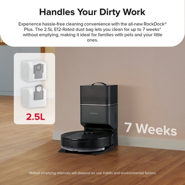 Roborock Q5 Pro Plus Robot Vacuum and Mop, Self-Emptying, 5500 Pa