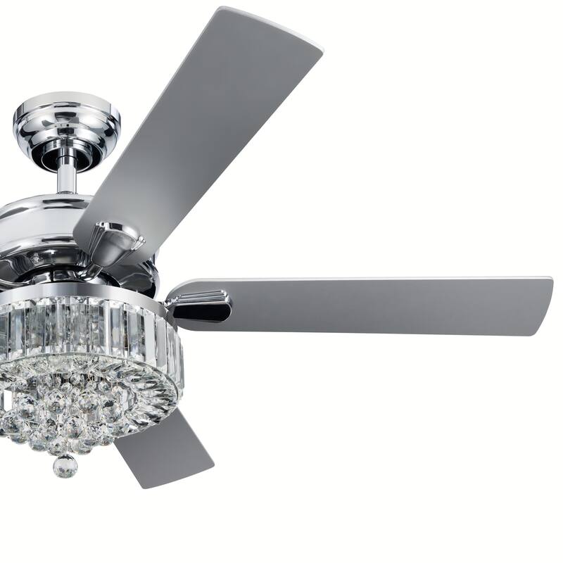 CO-Z 52 Inch Crystal Chandelier Ceiling Fan with Lights and Remote