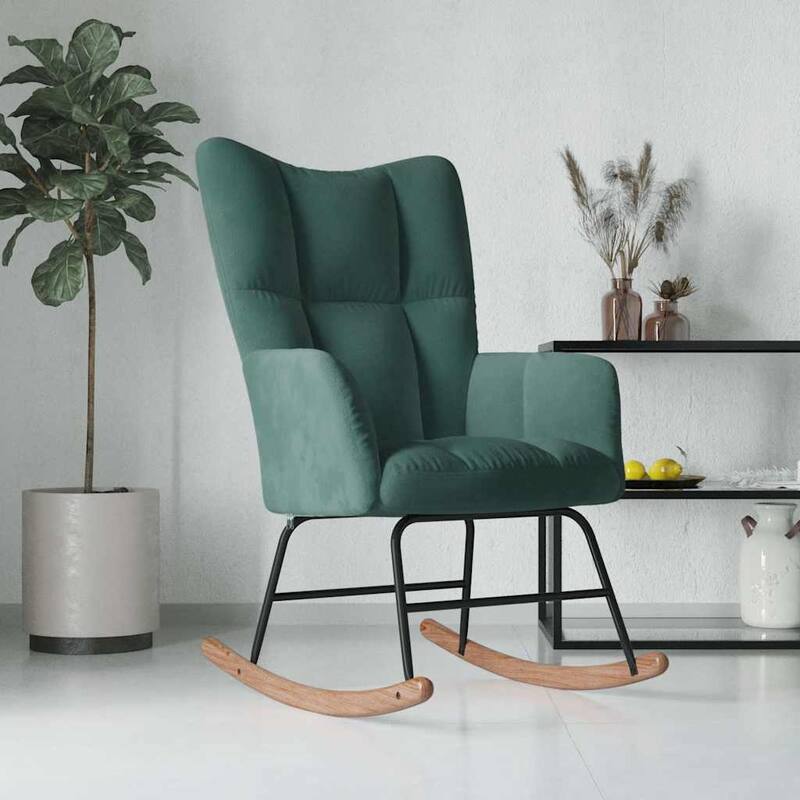 vidaXL Rocking Chair Accent Side Chair Padded Seat for Living Room Velvet