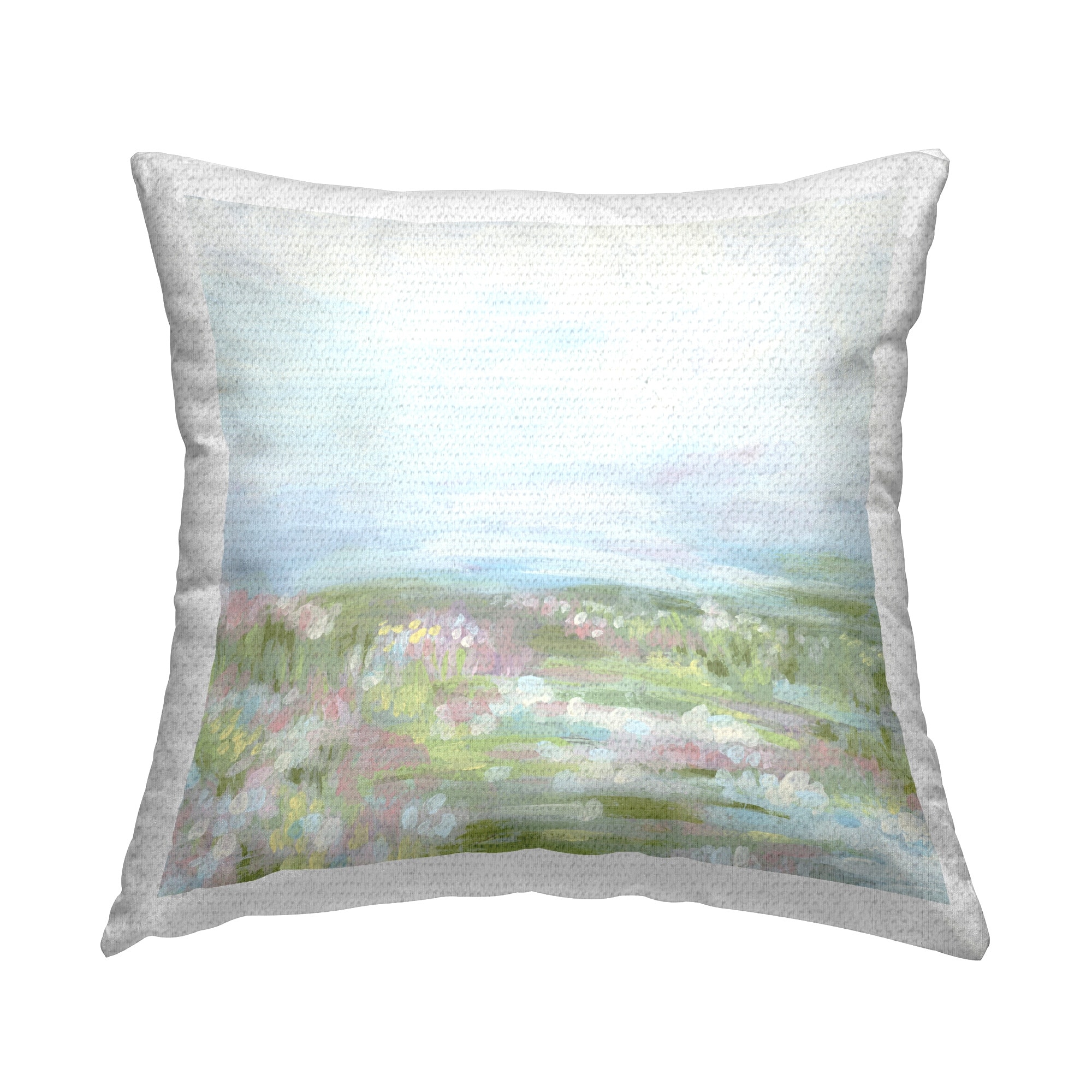 Stupell Pastel Flower Field Printed Outdoor Throw Pillow Design by June Erica Vess