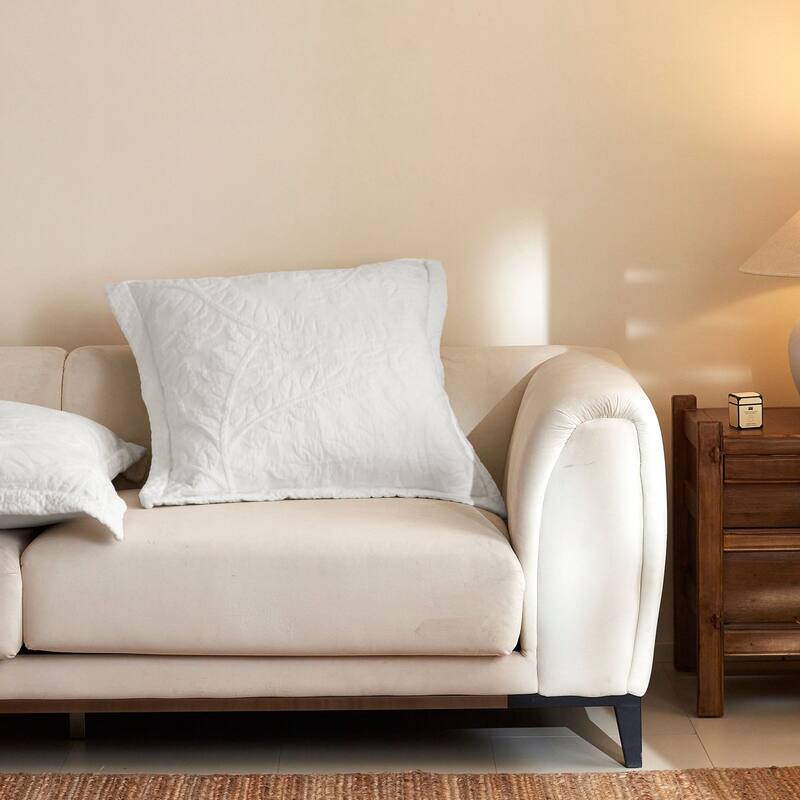 2 Pcs Cotton Embroidered Quilted Euro Shams 26"x26"