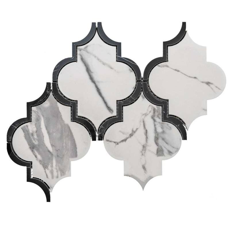 The Tile Life Stately Lantern 9" x 14" Polished Porcelain Mosaic Wall & Backsplash Tile - 1 Sheet (0.82 Sq. ft.)