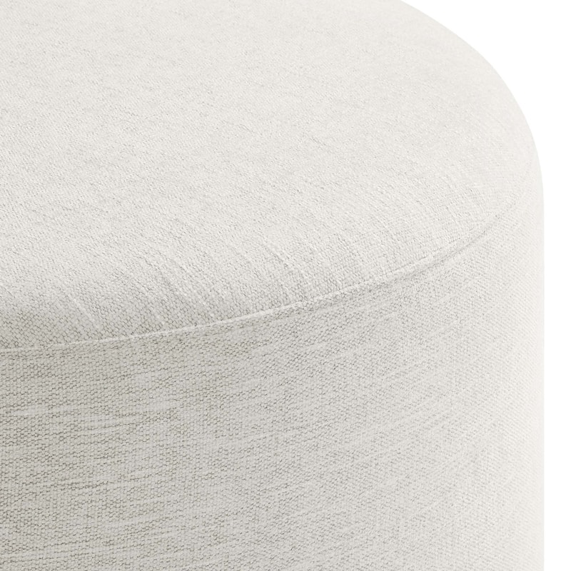 Callum 16"/23"/29"/38" Round Woven Heathered Fabric Upholstered Ottoman