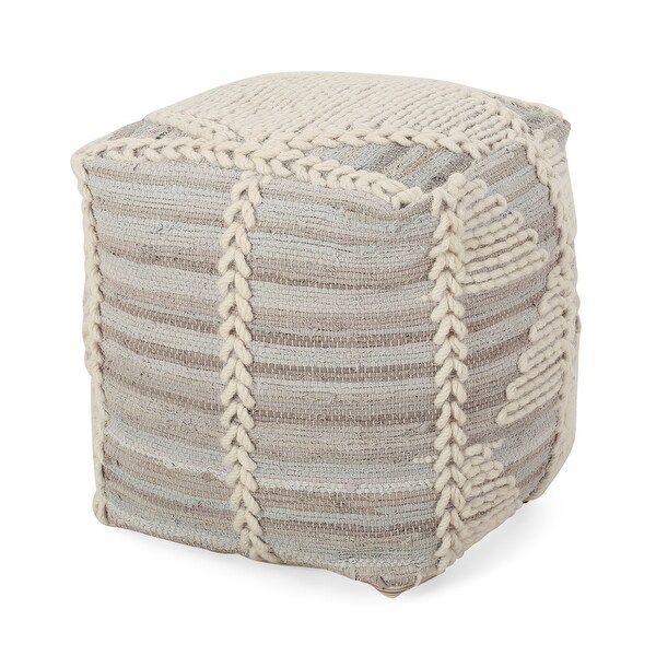 Cotton Twill Bean Cube Footstool Pouffe in Deep Wine Filled with Fire Retardant Polystyrene Beads 