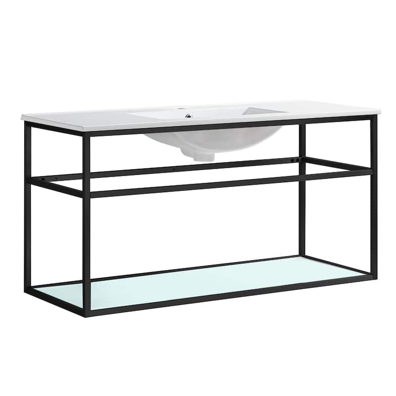 Swiss Madison SM-BV554 Pierre 48" Single, Metal Frame, Open Shelf, Bathroom Vanity