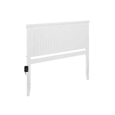 Nantucket Solid Hardwood Cottage Style Panel Headboard with Attachable USB Charger