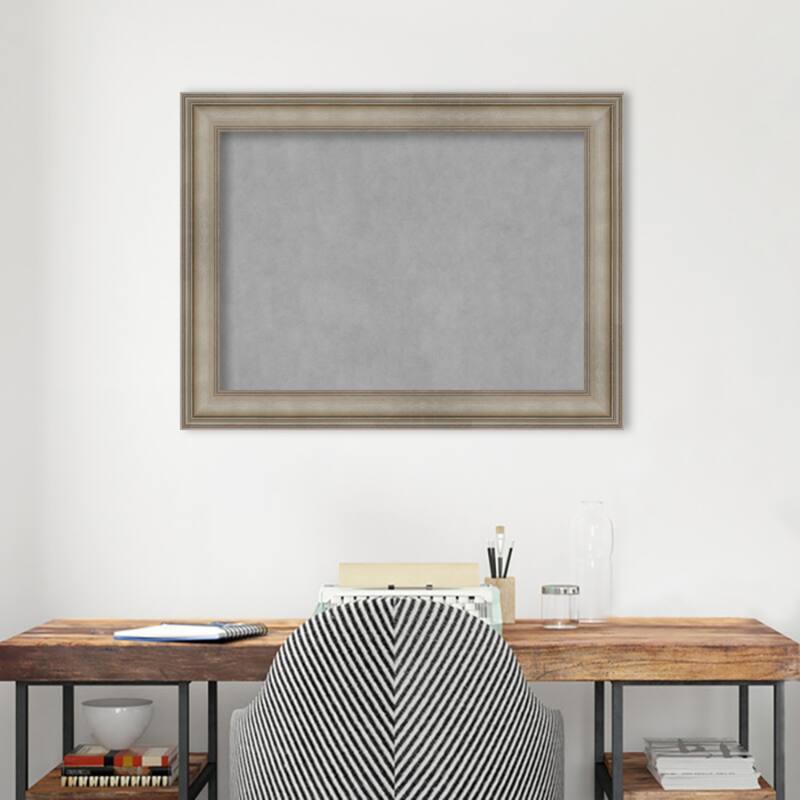 Amanti Art Mezzanine Antique Silver Narrow Framed Magnetic Board
