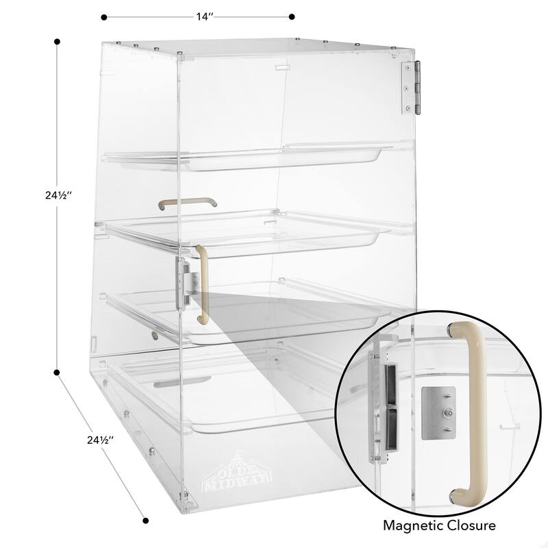 4Tier Commercial Acrylic Bakery Display Case Pastry Donuts Desserts - 4 Tier