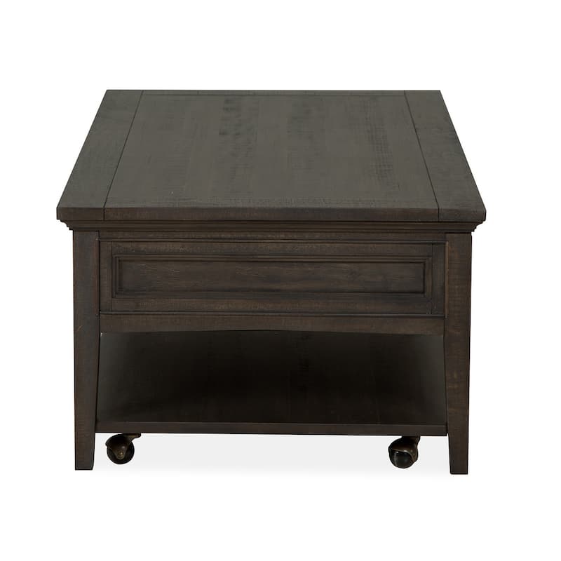 Magnussen Home Westley Falls Graphite Rectangular Cocktail Table with Casters - 50''W x 28''D x 18''H