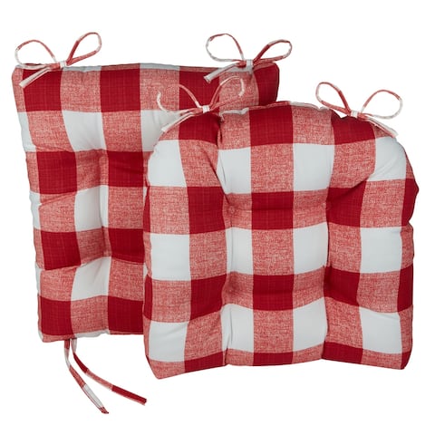 Klear Vu Indoor/ Outdoor Rocking Chair Cushion Set, Buffalo Check