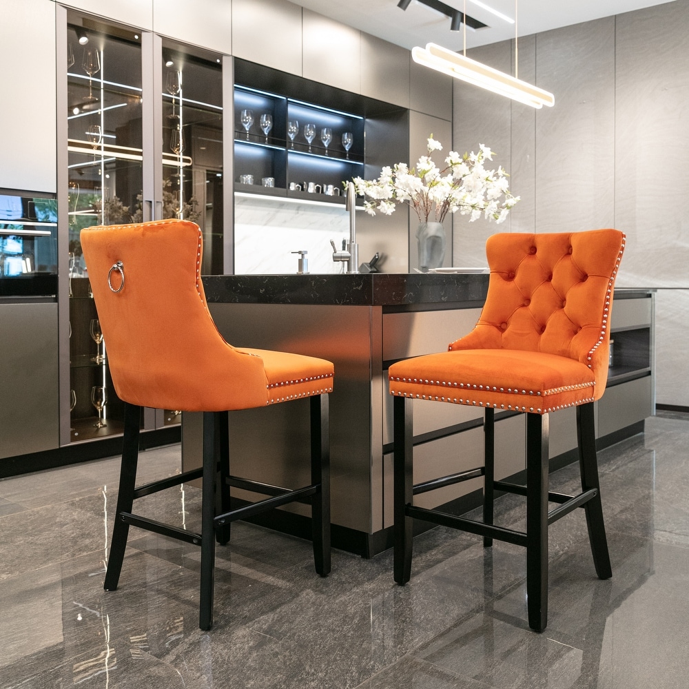 Dark orange deals bar stools