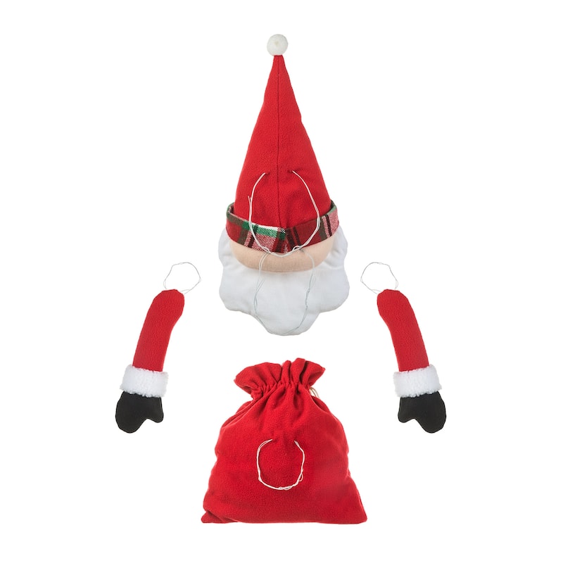Glitzhome 20"H Christmas Fabric Santa/Snowman Jumbo Ornament Set