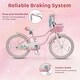 preview thumbnail 15 of 18, Gymax 20'' Girls Bike w/Removable Basket Streamers Hand Brake &