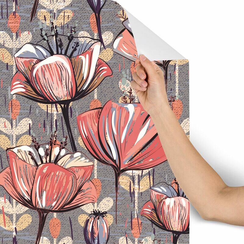 Seal Tulips Removable Wallpaper - 10'ft H x 24''inch W