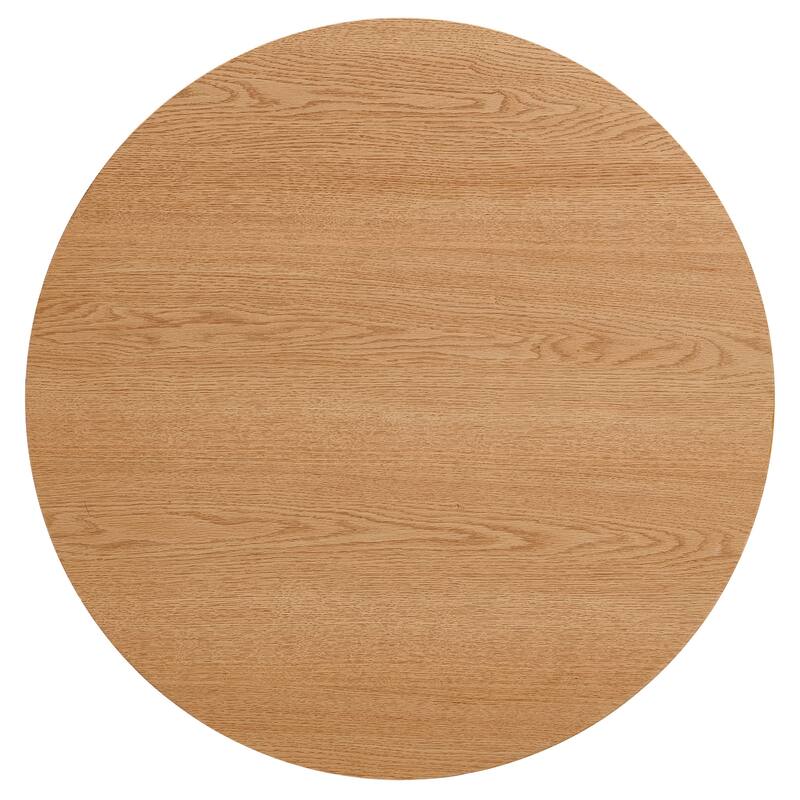 27.56 Inch Mid-Century Modern Round Coffee Table Farmhouse Round Coffee Table with Metal Base, for Living Room