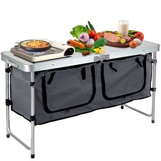 47.2" x 18.5" Aluminum Portable Folding Camp Cook Table