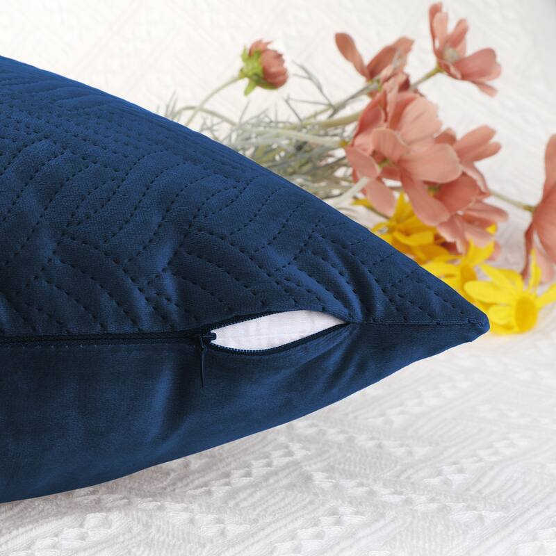 Velvet Knitted Throw Pillow Covers, Pack of 2 Spring Decorative Pillow Cases Square Soft Cushion Covers