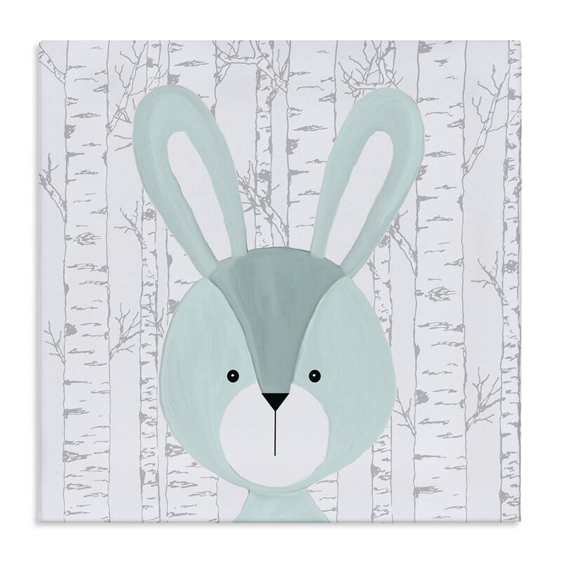 Stupell Charming Bunny on Birch Canvas Wall Art Design By Kim Allen - 30 x 30