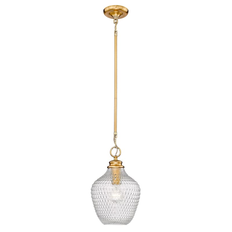 Golden Lighting Adeline 1-light Pendant in Matte Black - Modern Brushed Gold
