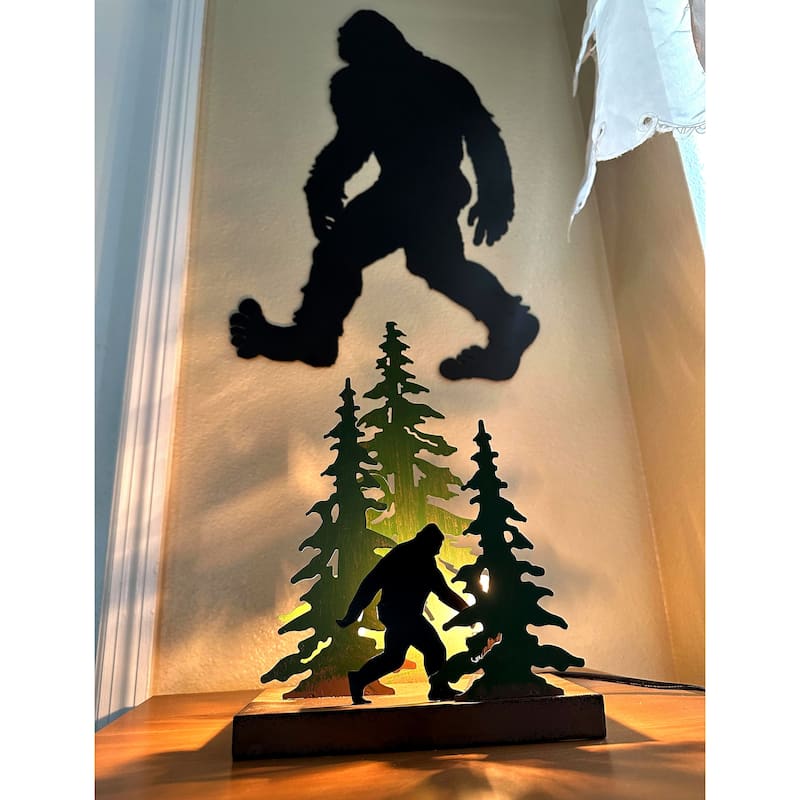 Zeckos Black Metal Bigfoot Silhouette Wall Hanging 24 Inches High