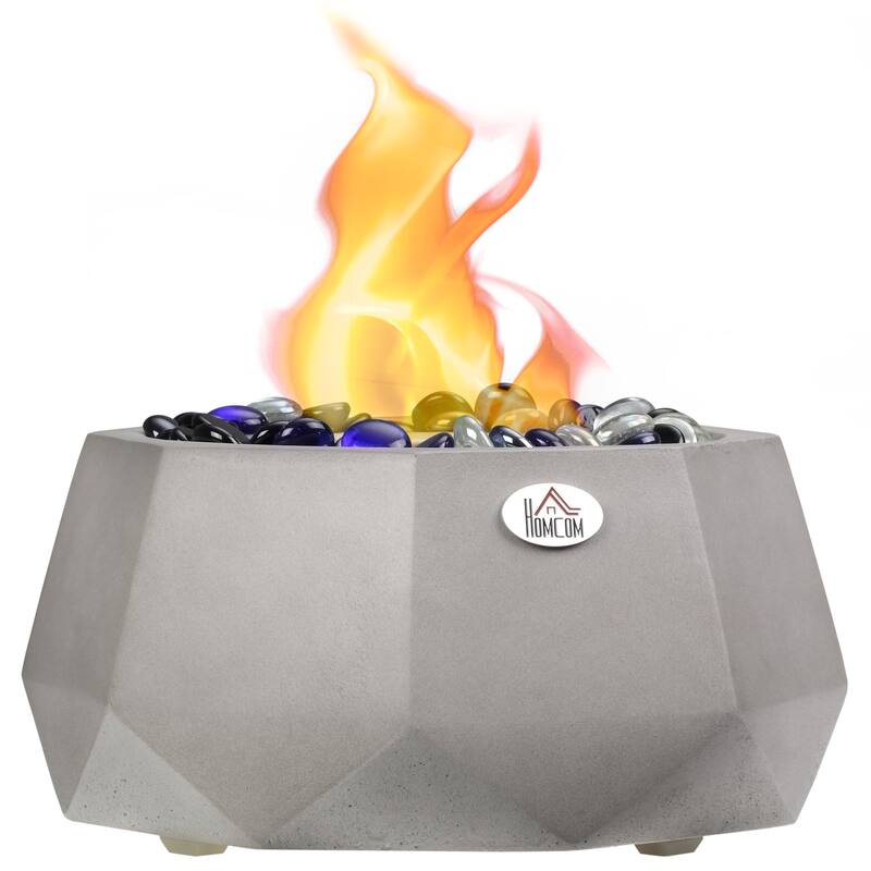 HOMCOM Eco-Friendly Portable Fire Bowl Table Top Fire Pit Bowl Outdoor & Living Room Decor