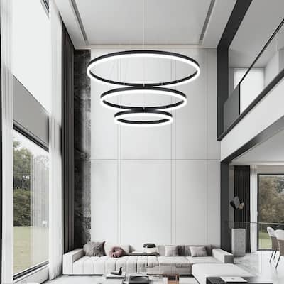 Modern Dimmable 3-Light Unique Tiered LED Chandelier
