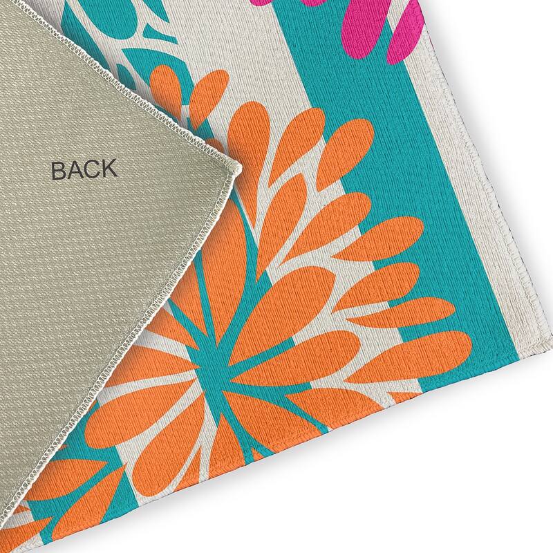 Flower Bursts Spring Chenille Indoor/Outdoor Rug