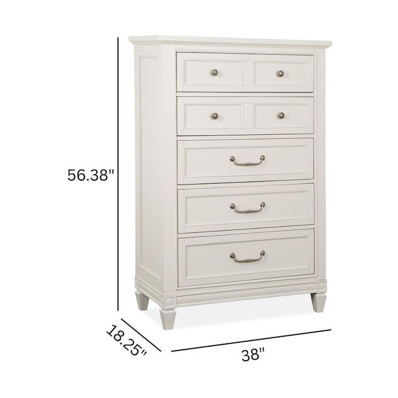 Magnussen Home Willowbrook Egg Shell White With Slight Rub Through Drawer Chest