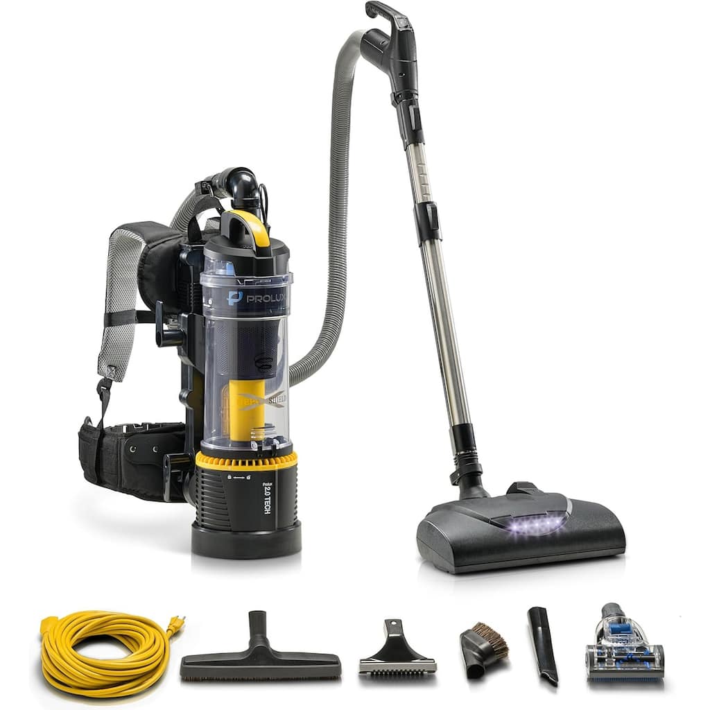 Prolux Commercial Bagless Backpack Vacuum with Electric Power Nozzle Kit