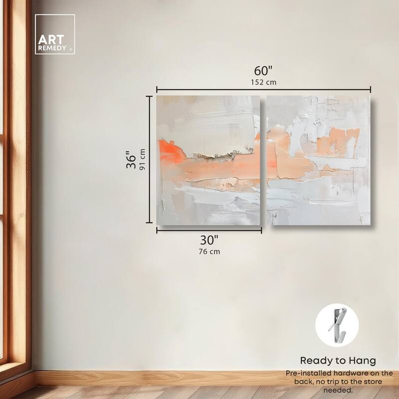 Orange Mist Halo Canvas Set of 2 by Art Remedy, Gallery Wrapped