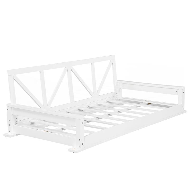 Acacia Wood Twin Size Patio Swing Bed